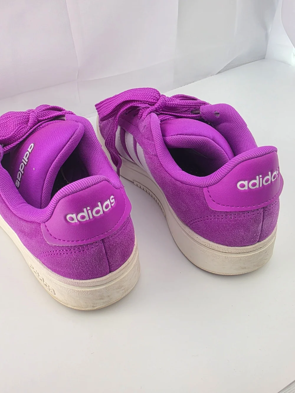 Adidas Sz7 Women's Pink Purple Suede Grand Court Alphas 00s Sneakers